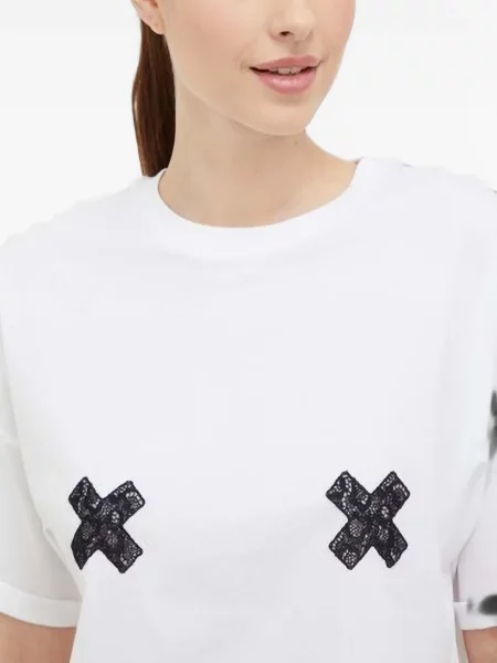 Scurt tricou Chantelle alb