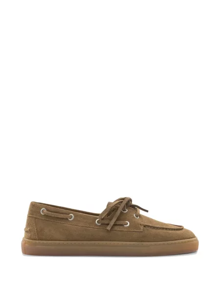 Pantofi loafer Copenhagen cu șireturi din piele de căprioară maro