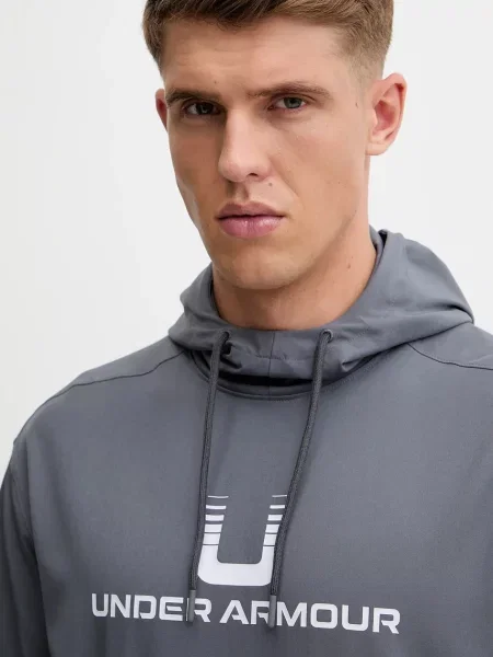 Свитер Under Armour с капюшоном с принтом серый
