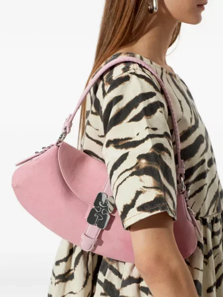 Geantă shopper Ganni roz