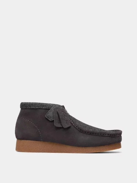 Замшеві Напівчеревики Clarks темно-сірий сірі