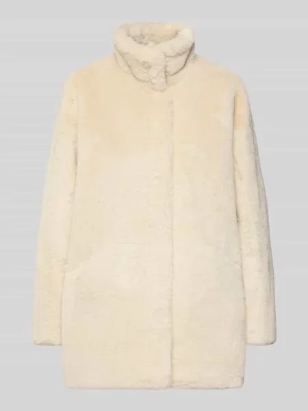 Płaszcz o kroju regular fit z imitacji futra model ‘VIDA’ Only białe