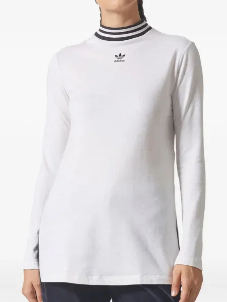 Legginsy Adidas do biegania z nadrukiem z dekoltem w serek czerwone