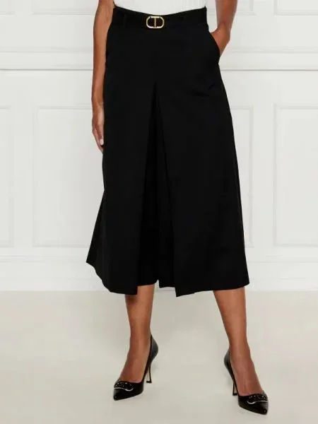 TWINSET Pantaloni cu adaos de lână negru