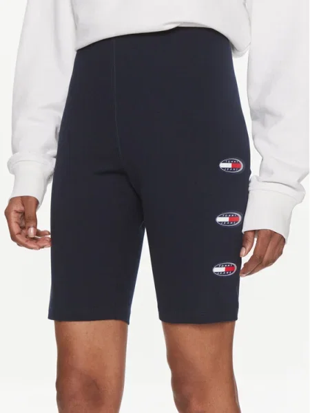 Къс дънкова пола Tommy Jeans тъмносиньо