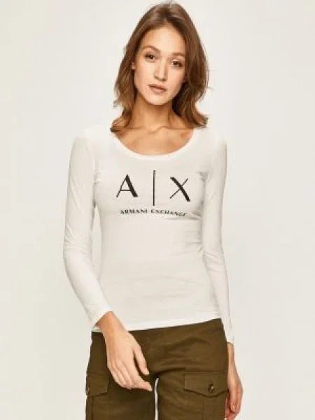 Armani Exchange Блуза с дълъг ръкав черно
