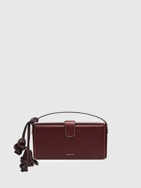Кожаный клатч Magda Butrym бордовый