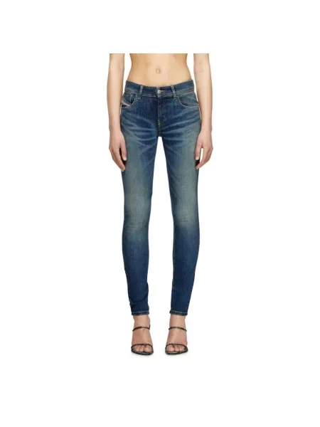 Skinny jeansy skinny Diesel 2017 SLANDY niebieskie