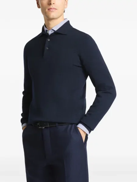 Gulerat lung tricou polo Fay albastru