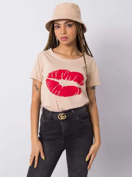 Tricou Fashionhunters bej