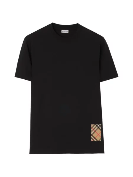 Tricou Burberry din cașmir în carouri negru