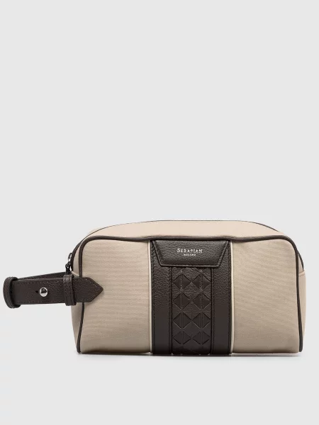 Косметичка Serapian с принтом бежевая