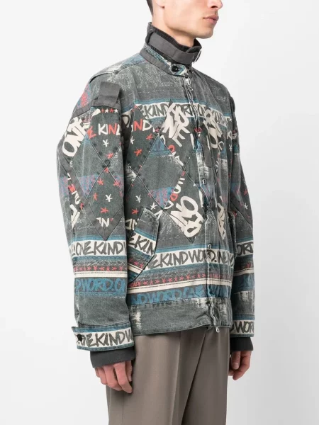 Raštuota bomber striukė Sacai pilka
