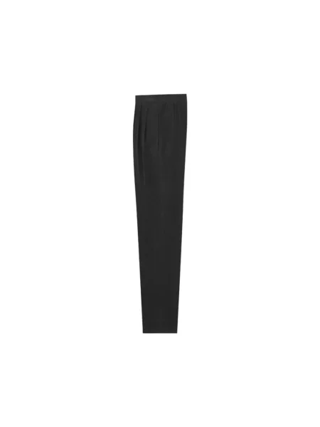 Lniane spodnie Saint Laurent czarne