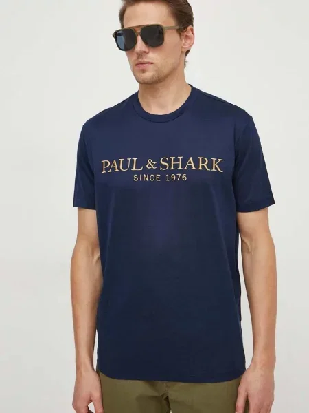Тениска Paul&Shark тъмносиньо с апликация