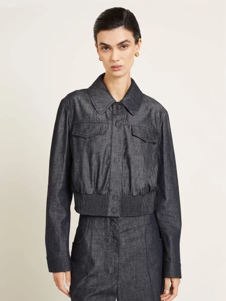 Fendi Krótka Kurtka Jeansowa blau niebieska