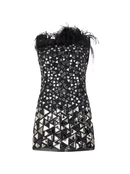 Top Alberta Ferretti cu pene negru