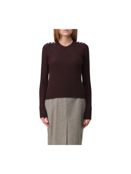 Sweter wełniany Pinko wełniany brązowy