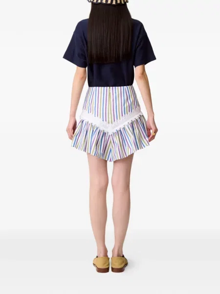 Spódnica mini Claudie Pierlot w paski koronkowa w kształcie litery A biała