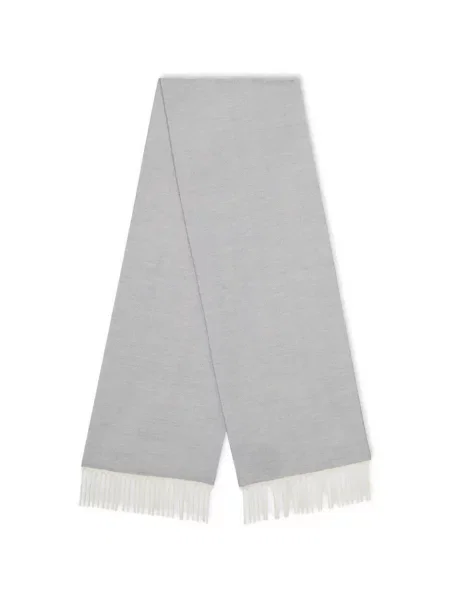 Vlněný šál Brooks Brothers s třásněmi modrý