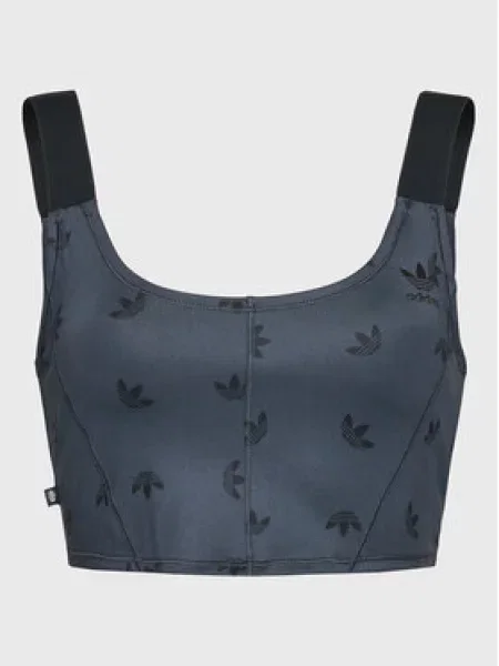 Korzetový top Adidas s potiskem šedý