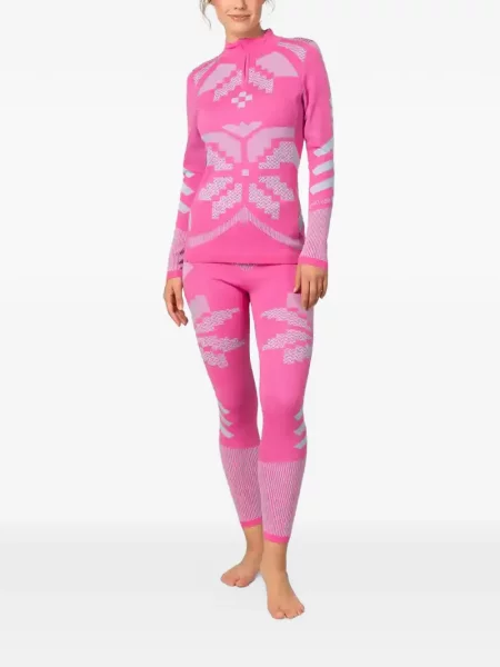 Pantaloni Kari Traa cu imprimeu geometric roz