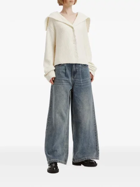 Gulerat cardigan B+ab tricotate alb