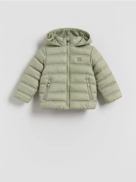 Reserved Geacă matlasată cu glugă verde-pal verde