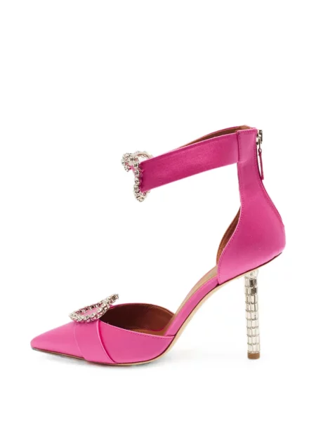 Pantofi cu toc Malone Souliers cu cataramă cu motiv cu inimi roz