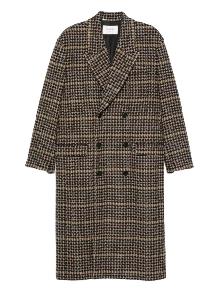 Haină de lână Saint Laurent de lână cu două rânduri de nasturi negru