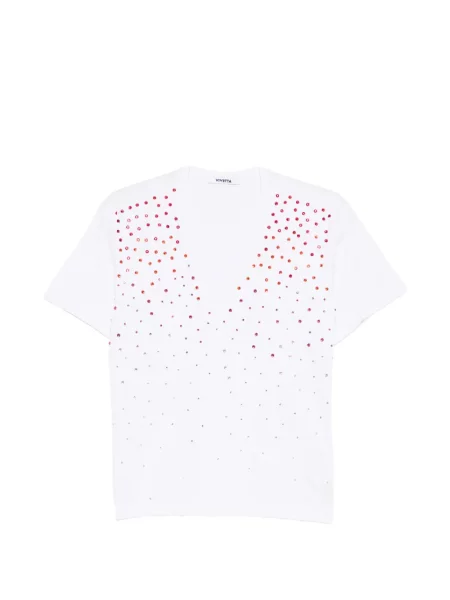 Tricou Vivetta cu decolteu în V alb