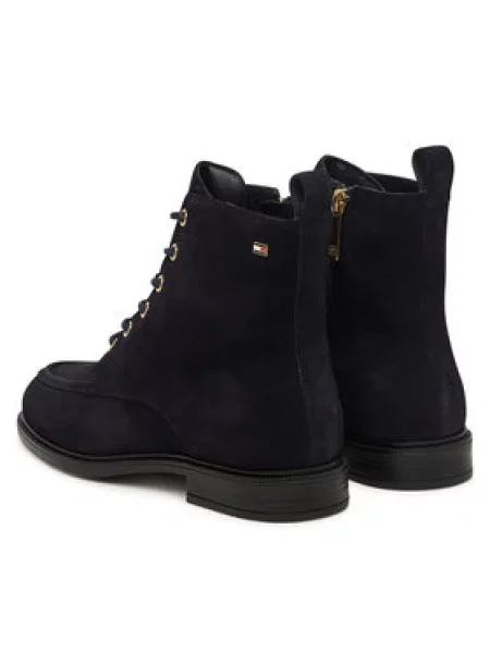 Gležnjače Tommy Hilfiger Enamel Flag Suede Lace-Up Boot Tamnoplava