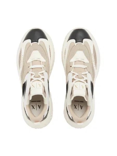 Sneakersy Armani Exchange skórzane beżowe