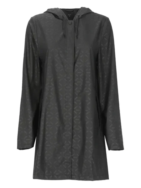 Płaszcz Rains z kapturem z nadrukiem czarny