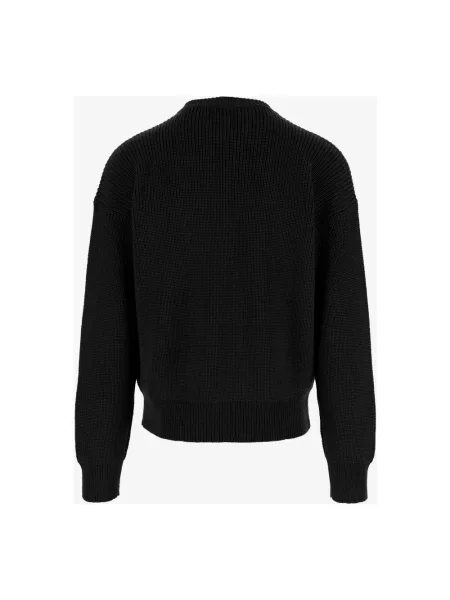 Sweter Giorgio Armani wełniany z logo czarny