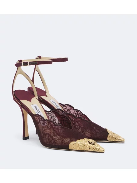 Pantofi cu toc Jimmy Choo din dantelă