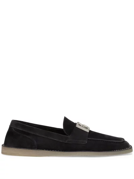 Pantofi loafer Dolce & Gabbana din piele de căprioară albastru