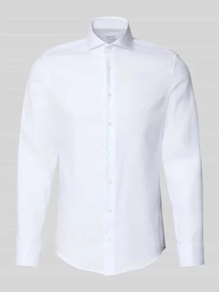 Koszula biznesowa o kroju slim fit z czystej bawełny Seidensticker biała
