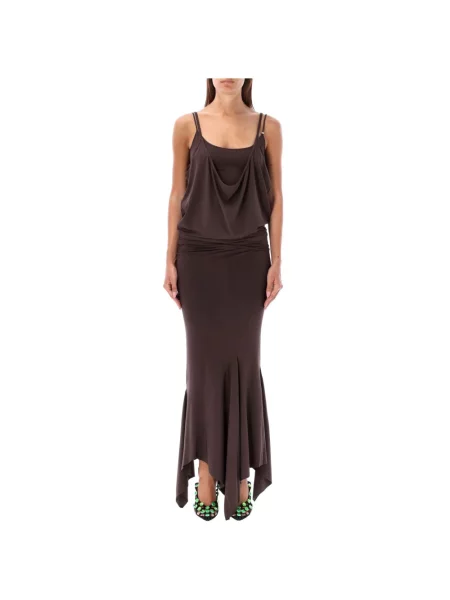 Maxi sukienka maxi The Attico brązowa