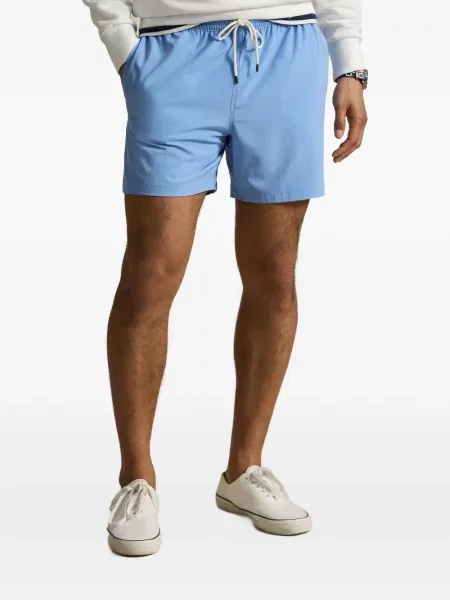 Копринена карирана шапка с козирки Polo Ralph Lauren с автограф синьо