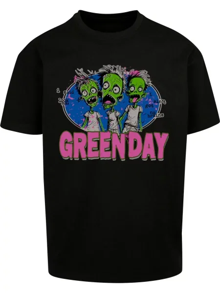 Merchcode Póló Green Day Zombie kék / zöld / rózsaszín fekete