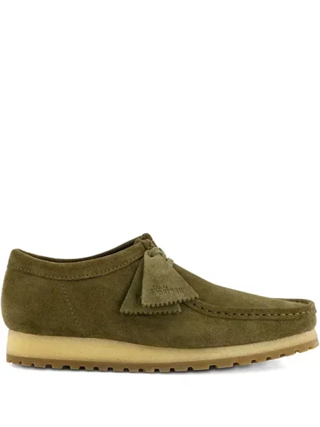 Botki Clarks Originals sznurowane zamszowe zielone