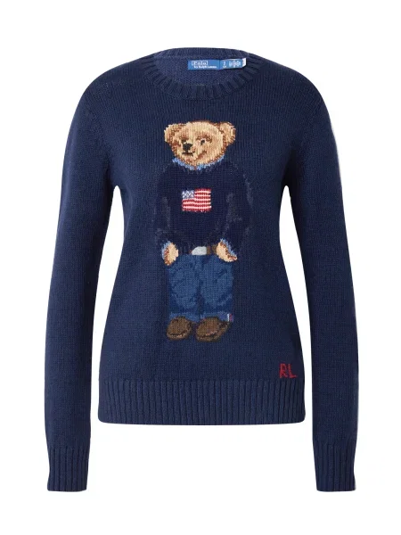 Polo Ralph Lauren Pulover / bleumarin / maro / roșu bej