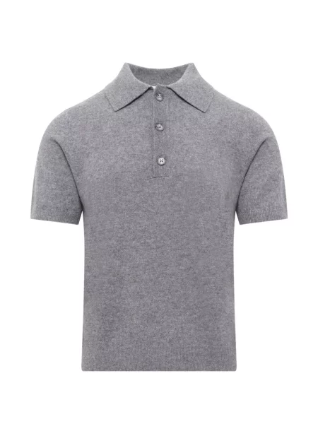 Scurt tricou polo Entire Studios tricotate gri