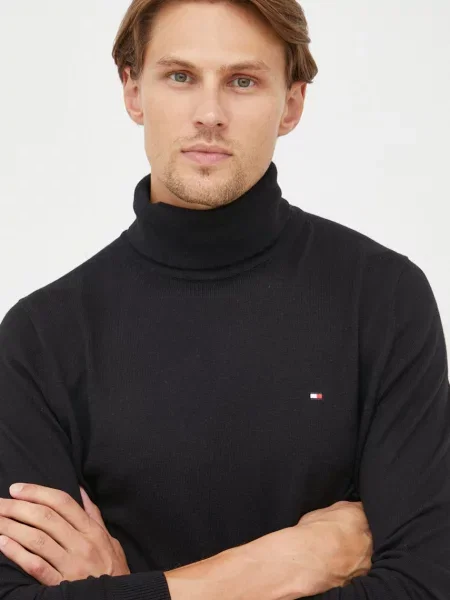 Pulover s primesjo kašmirja Tommy Hilfiger črna