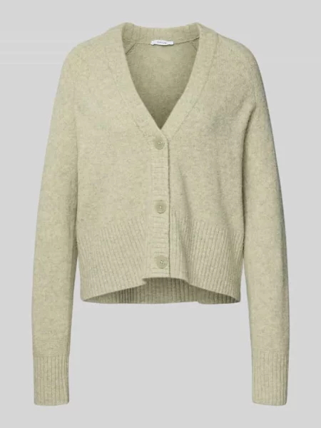 Opus kardigan z zawartością alpaki Dassi Kobiety Sztuczne włókno marmurkowy 34 zielony