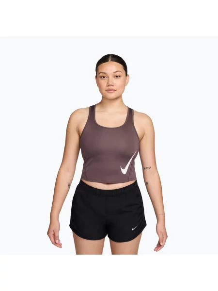 Tricou de alergare pentru femei Nike Swoosh Run Dri-Fit tattoo/black/white alb