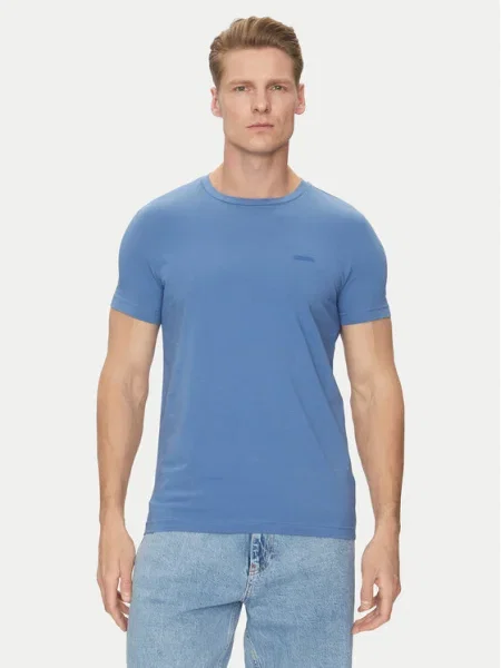 Тениска Calvin Klein лилаво с изчистен дизайн виолетово