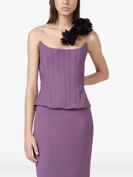 Top Giuseppe Di Morabito cu model floral cu aplicații violet
