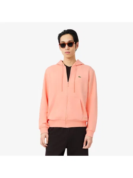Lacoste Rozpinana Bluza Polarowa O Klasycznym Kroju różowy